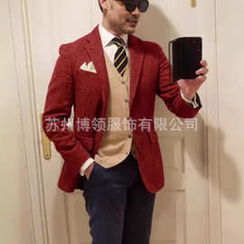 新款男士西装人字形单外套男式婚纱休闲修身新款西装和男士晚礼服