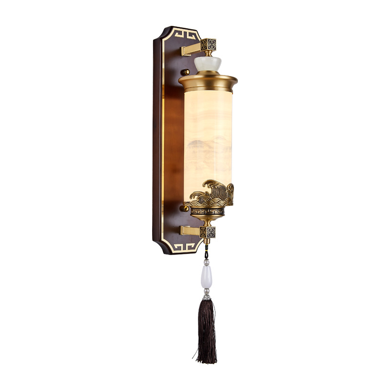 Luz de pared de cabecera nueva madera china estilo chino de fondo de la sala de estar lámparas de pared lámparas de pasillo de protección de ojos iluminación de cabecera 667L