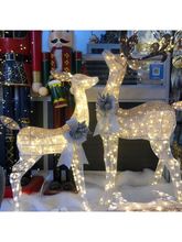 圣诞幻彩鹿发光场景圣诞节麋鹿铁艺鹿橱窗桌面装饰品摆件造景商场