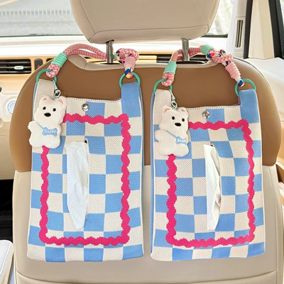 Car Interior, Creative and Cute – Car tissue box/set - 2-pack-tissue-box-hand-wovendurable