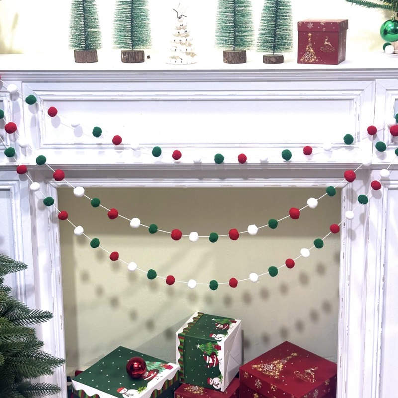 クロスボーダー代発クリスマス装飾ins毛糸球クリスマスツリーペンダントDIY旗背景壁配置プレゼント|undefined