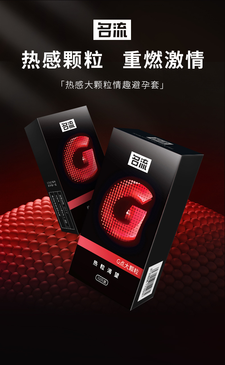 Celebrity G-Spot Large Capsules Condoms, Pack of 10, Ultra-Thin, Large Grain Texture — detail image 12
