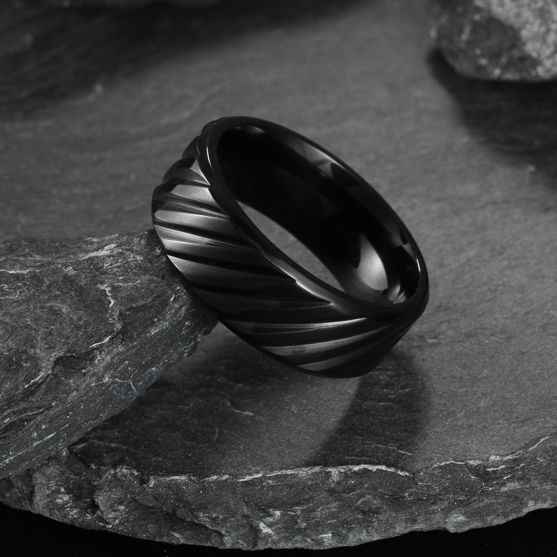 Holiday, Banquet, Selfie Occasion Casual Elegant Simple Style Geometric Titanium Steel Plating Unisex Rings Men Band Rings