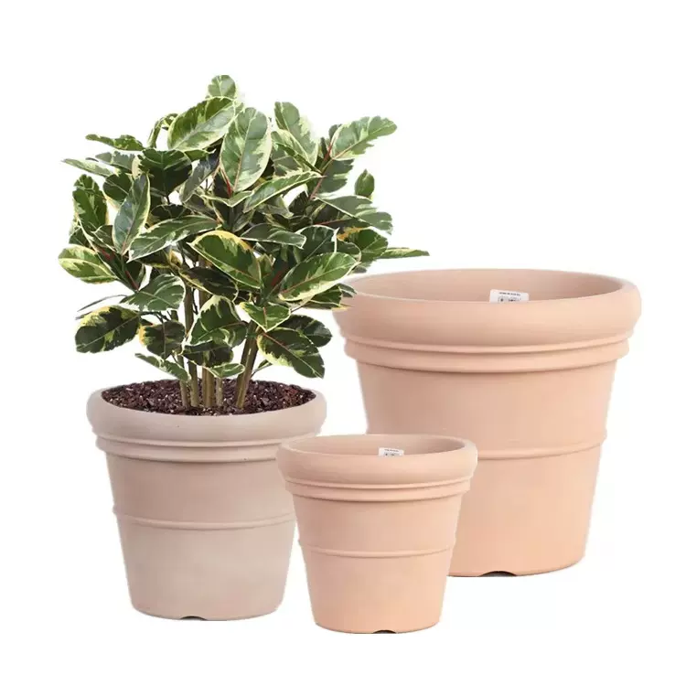 跨境米兰花盆简约仿陶Plastic Planters加厚北欧简约塑料花盆