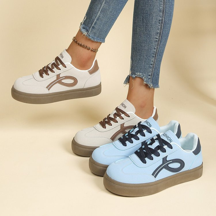 2026 Spring New Korean Style Thick-Soled Versatile German Training Shoes Color-Block Lace-Up Student Sneakers Fashion Retro Women's Shoes 2026 Spring New Korean Style Thick-Soled Versatile German Training Shoes Color-Block Lace-Up Student Sneakers Fashion Retro Women's Shoes