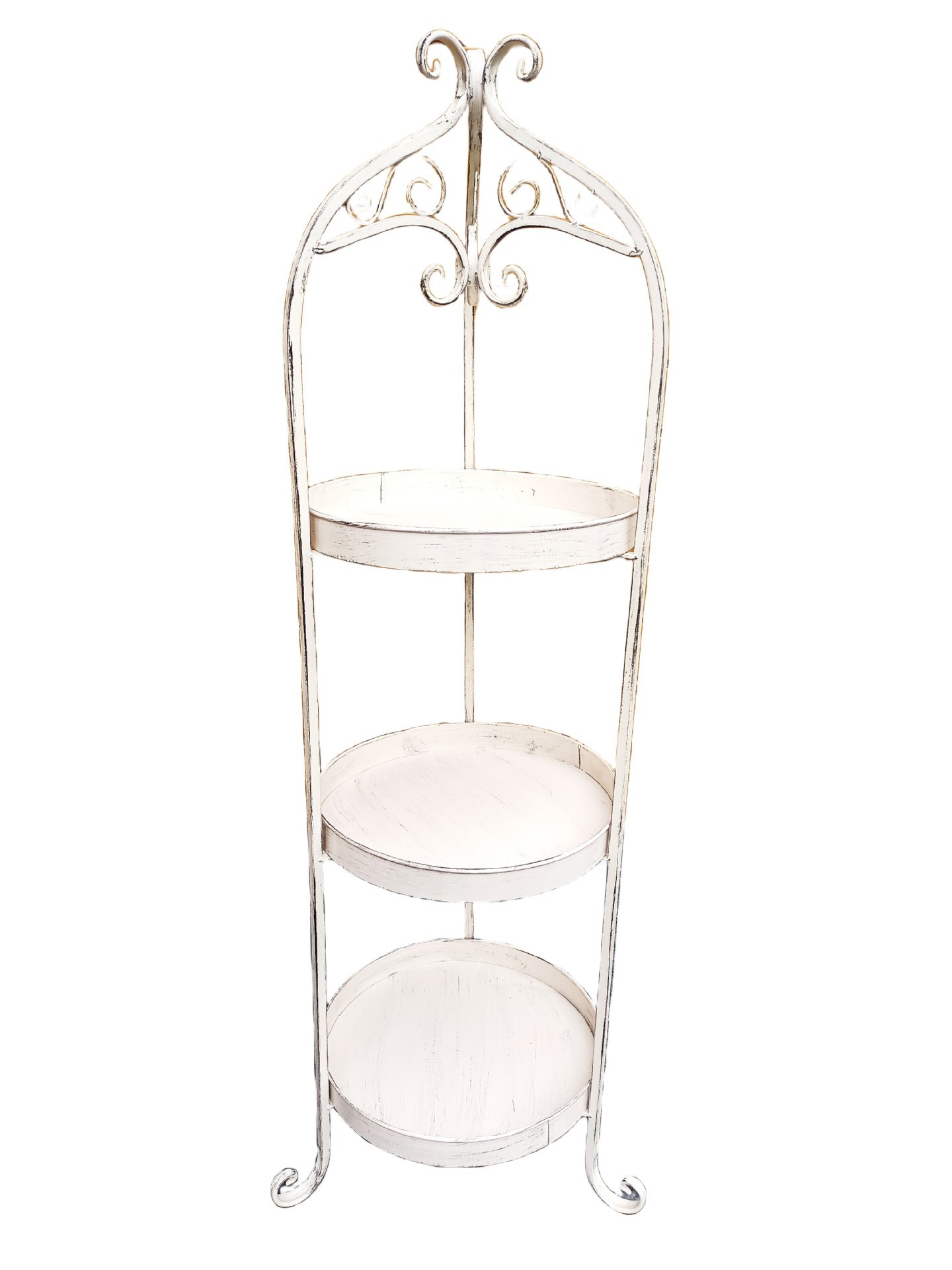 디스크 3단 랙 화이트