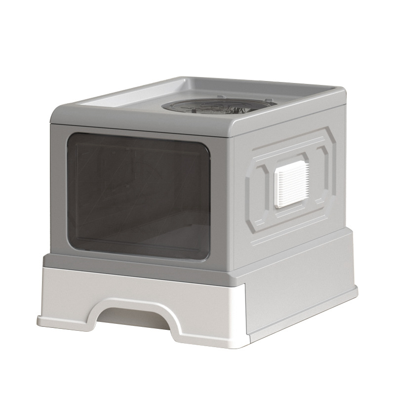 Super gran lavabo de arena para gatos totalmente cerrado gato grande inodoro anti-spillado exterior no olor PP fábrica en stock