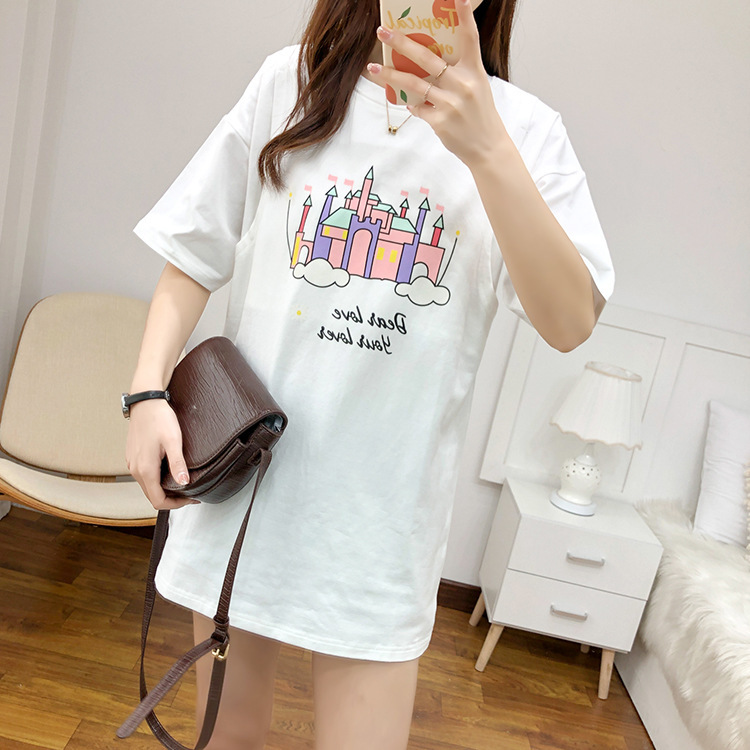 お出かけ用純綿授乳服、おしゃれなホットママ風マタニティTシャツ、春夏半袖ボトムスシャツ、授乳トップス、夏服|undefined