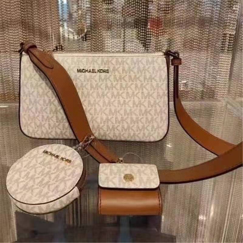 Mk Women's Three-In-One Classic Mahjong Bag Mahjong Bag Shoulder Crossbody Bag Casual Letter Armpit Coin Small Square Bag