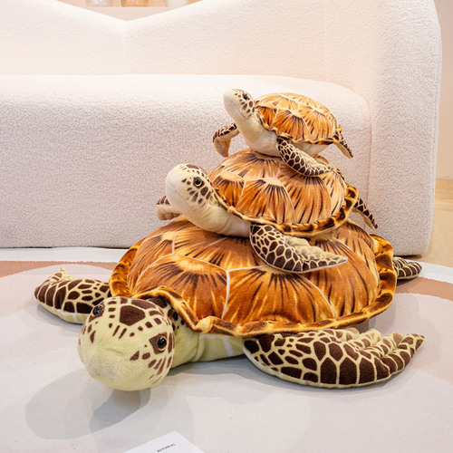 Cartoon simulation crawling animal turtle plush toy sea turtle Brazilian turtle doll children's comfort plush doll
