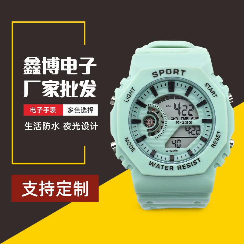 New Men and Women Waterproof Luminous Multifunctional Sports Watch Climbing Watch Multicolor Led Light Couple Style Wholesale