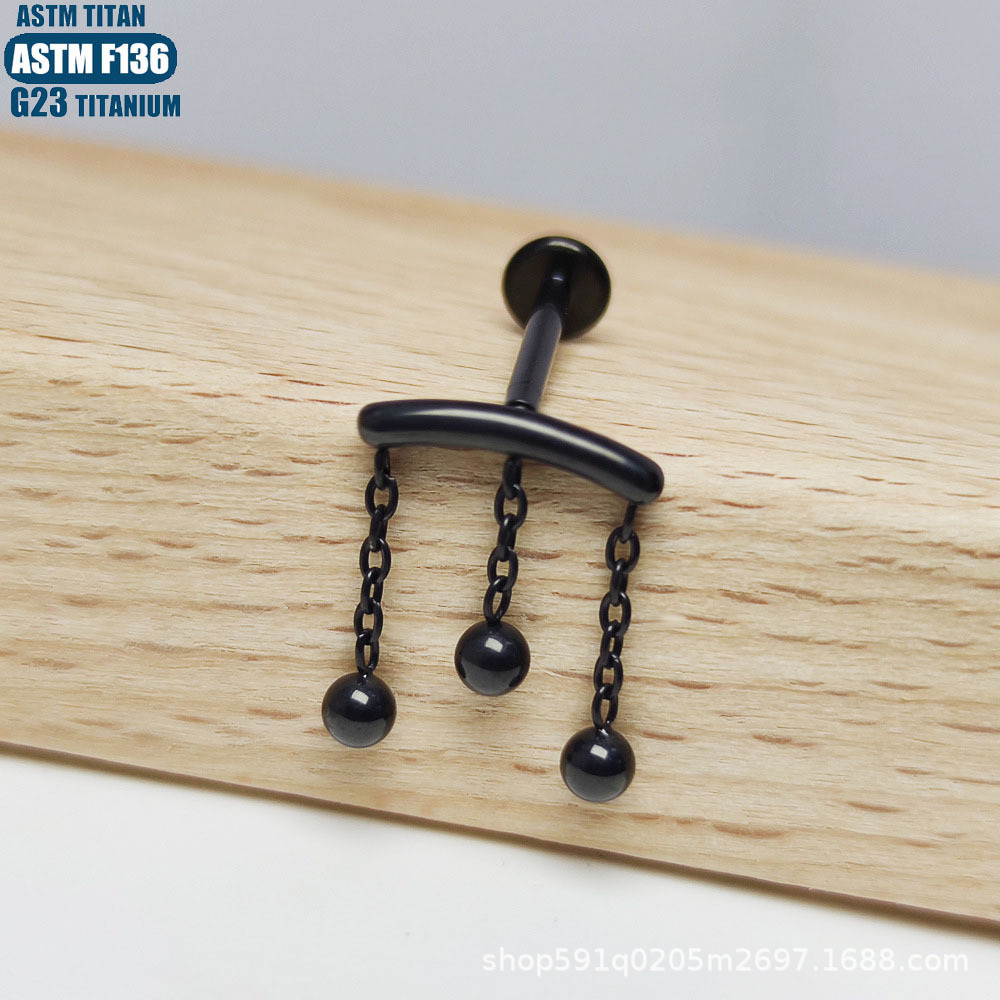 Labret piercing jewelry detail image