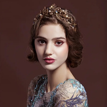 新娘头饰甜美婚纱配饰合金水钻公主王冠写真饰品奢华锆石皇冠