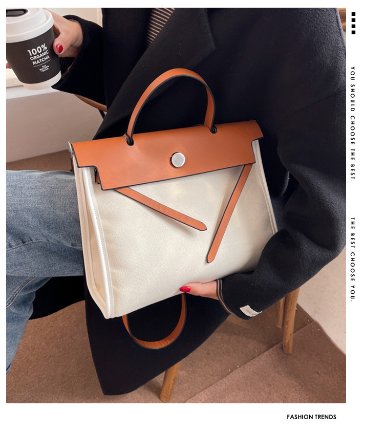 Canvas Bag Autumn And Winter New Trendy Messenger Bag Large-capacity Fashion Handbag display picture 1