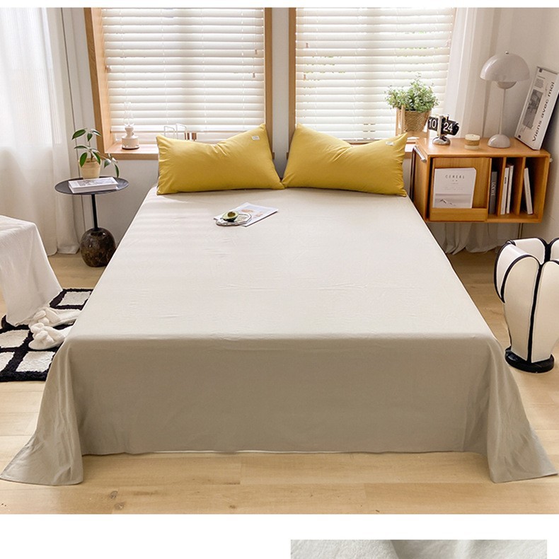 Una sábana de algodón lavado de algodón de una sola pieza de algodón 100 dormitorio de estudiantes edredón individual funda de almohada de tres piezas 3 nuevo estilo