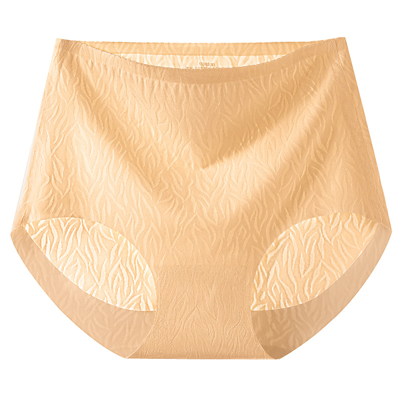 Ropa interior de seda de hielo para mujer, cintura alta sin costuras, abdomen, vientre fuerte, bolsa antibacteriana de algodón puro, glúteos, glúteos, estilo fino de verano