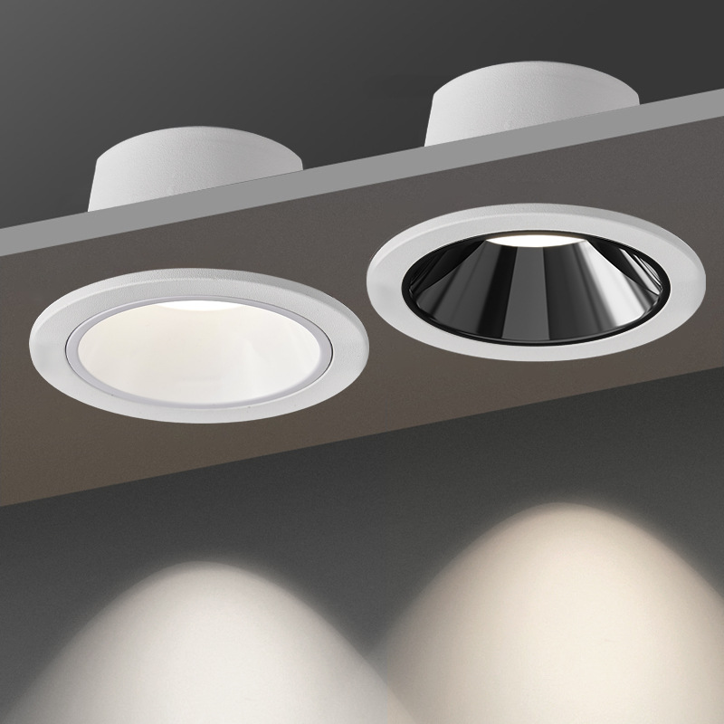 Downlight de alto rendimiento de color a prueba de aluminio sala de estar dormitorio incrustado luz de techo tricolor luz de borde estrecho downlight 429L