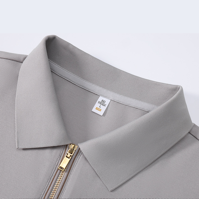 Media cremallera 7A antibacteriano, protector solar, protección UV, 50 fresco, polo de manga corta de negocios para hombres, personalizado