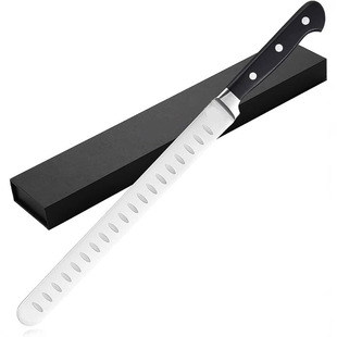 Barbecue Outdoor Ham Knife Western-Style Knife Single Steel Head Plastic Handle All-Steel High Carbon Steel Knife Surface with Concave Points 12inch