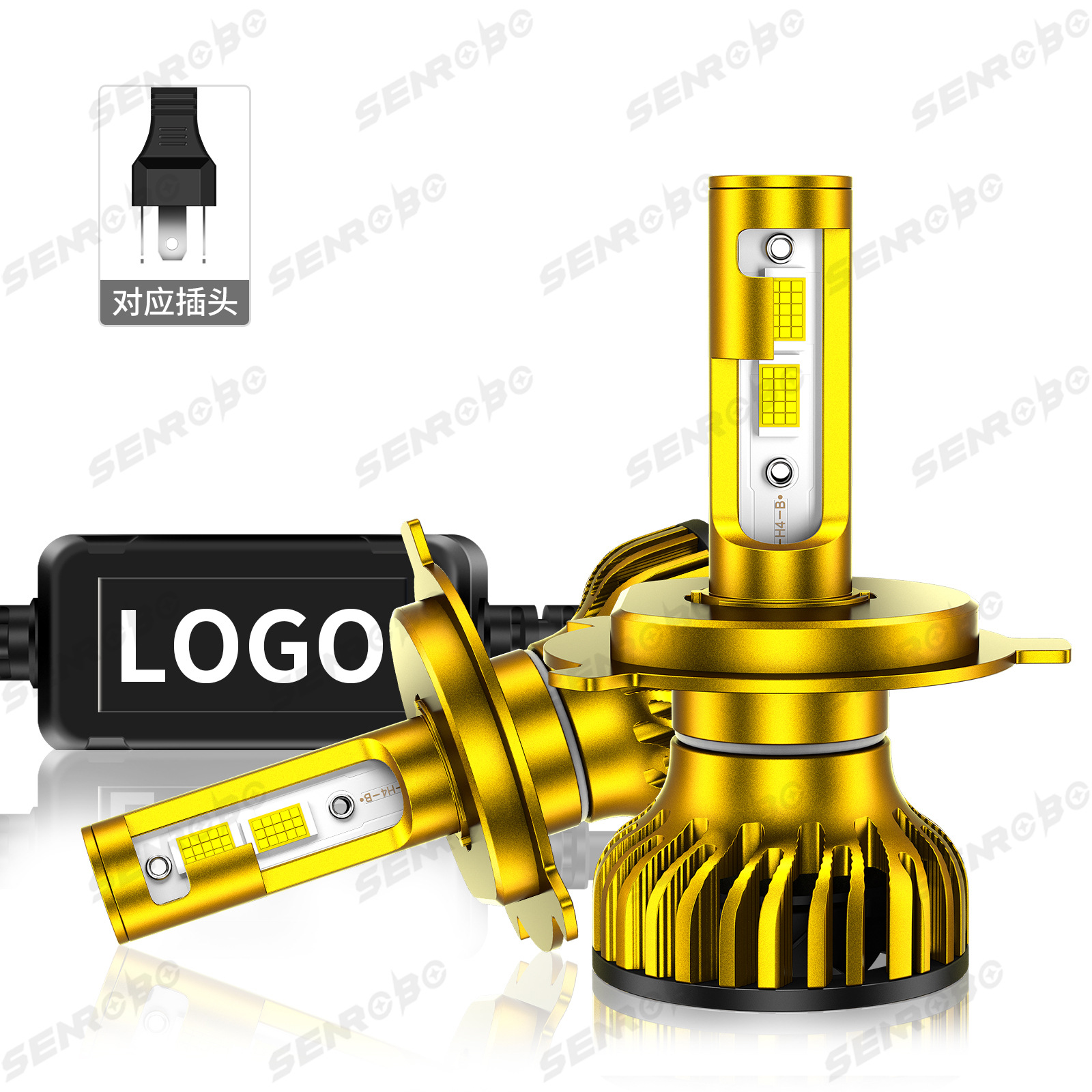 Transfronterizos de venta caliente de automóviles LED luces de automóviles super brillantes 6000K 4300K transformar iluminación delantero H4 cerca de un todo