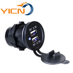 汽车摩托车改装点烟器双USB 4.2A车载充电器手机改装充电器12-24V