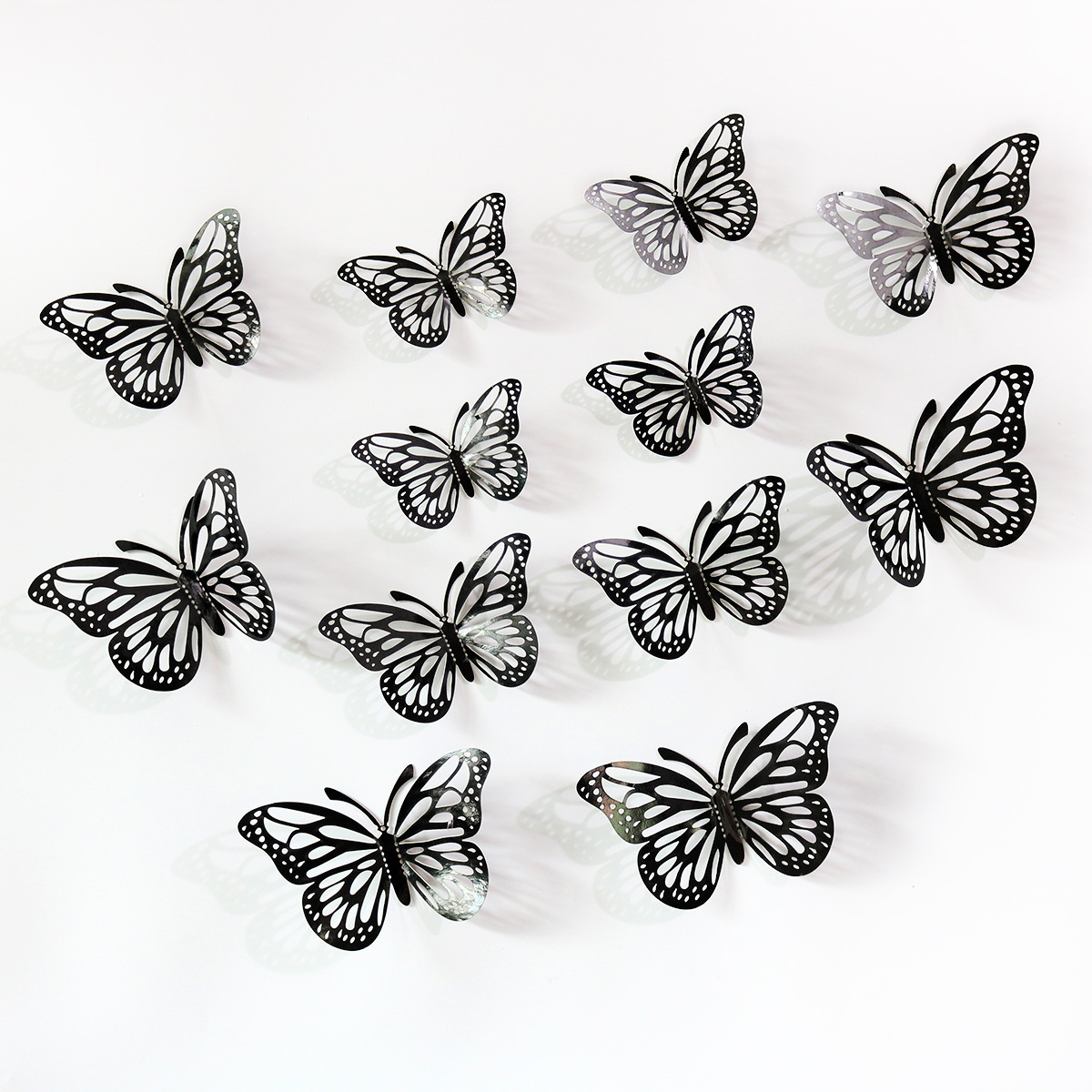 Fronteriza primavera mariposa fiesta decoración 3D pegatinas de mariposa cumpleaños de niños boda diseño pegatinas de pared al por mayor