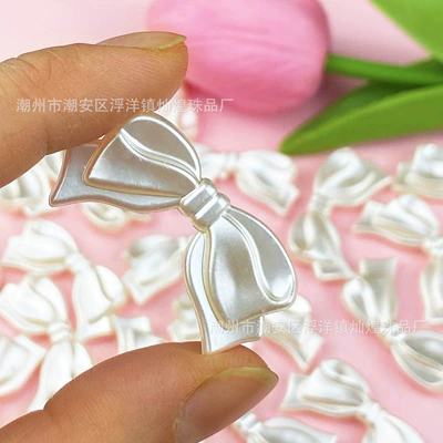 Baroque Abs Imitation Pearl Streamer Bow Separated Beads Loose Beads Handmade DIY Mobile Phone Chain Necklace Keychain (Zərgərlik ara hissələri) - pearlescent-bow-large-size-1836mm-hole-approximately-17mm-about-340-pieces-per-pound