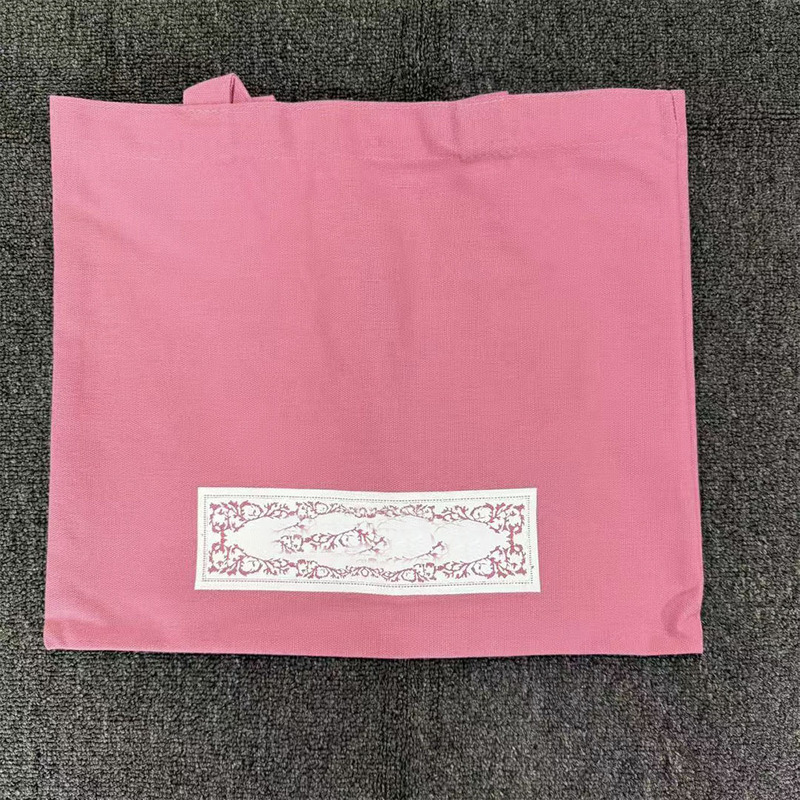 Warren's New Canvas Bag, Fashionable Pink Shoulder Bag, Letter Canvas Bag, Environmentally Friendly Shopping Large-Capacity Tote Bag