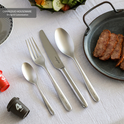 Japanese snowflake Western food knife, fork, spoon, steak knife, soup spoon, Nordic simple ins industrial style 304 stainless steel tableware