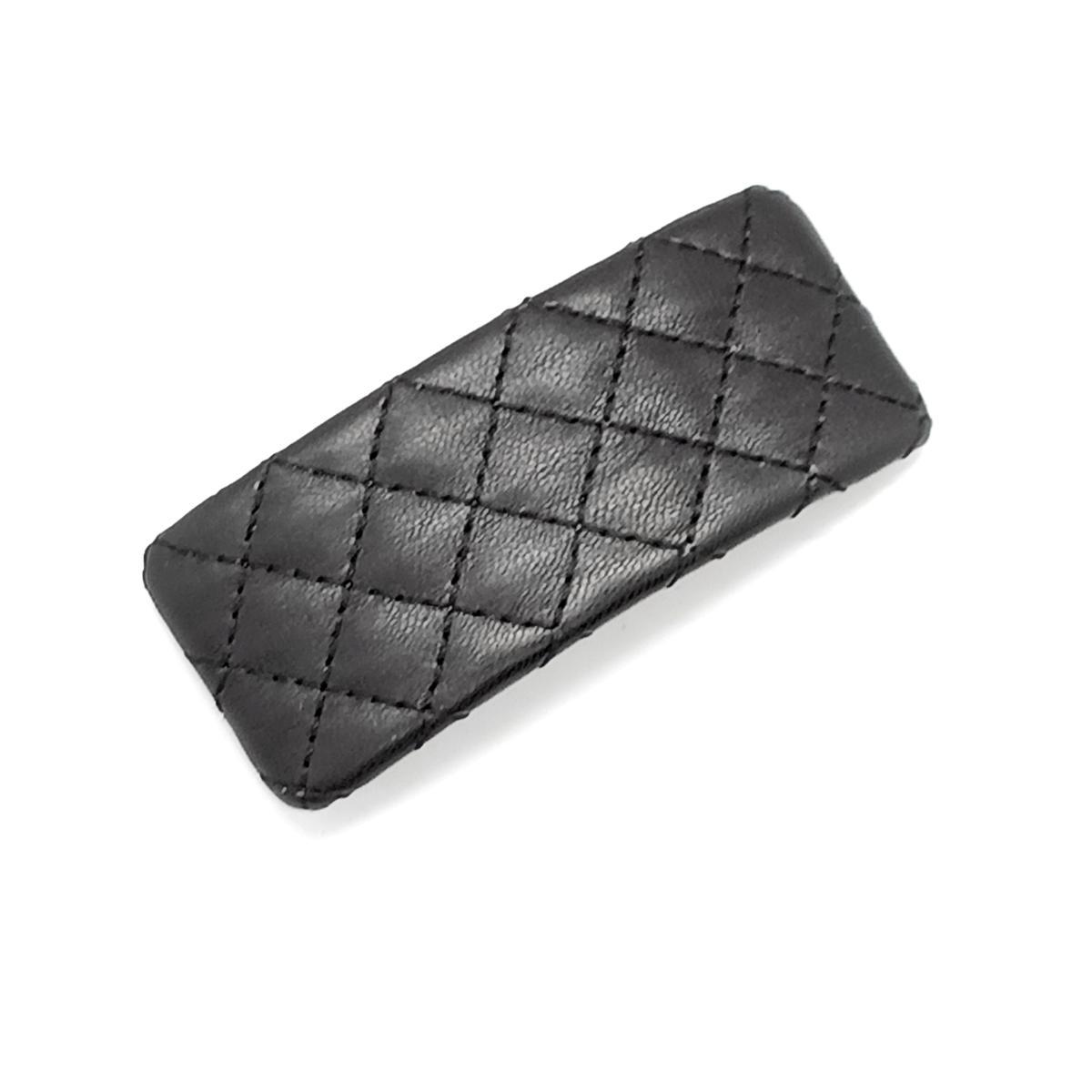 BA230702-9.1x3.8cm方格绣花PU皮发夹-IM