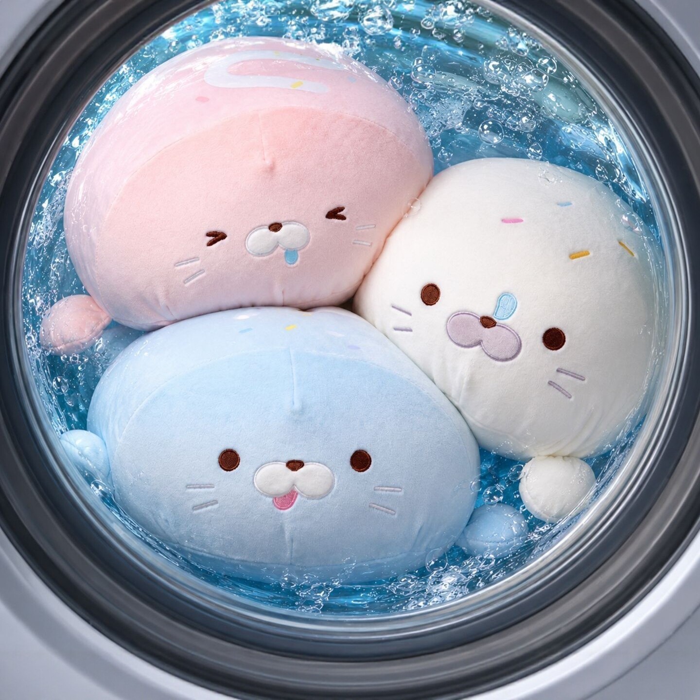 Dopamine-colored seal plush toy, perfect for office naps, photo shoots, and as a birthday gift
