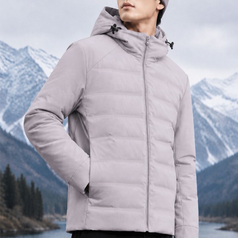 New national standard white duck down fashion hooded down jacket, lightweight, high-fill, wrinkle-resistant, and durable down coat for couples