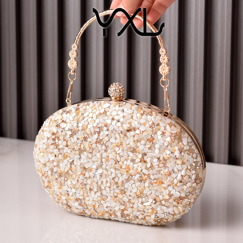 Bolso de noche de diamante transfronterizo bolso de noche de diamante redondo mango bolsa de cheongsam bolsa de banquete de comercio exterior bolsas directas de fábrica