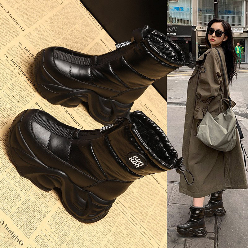 Keep warm insulated non-slip ski winter high boots platform with…