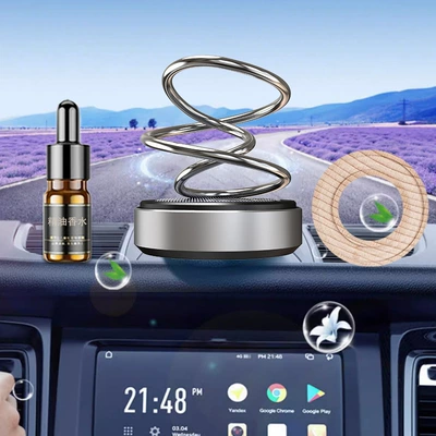 Car Accessories decoration 2023 new car accessories decoration collection solar car perfume aromatherapy men's long-lasting (Car ornaments) - gulong-bottle-silver-solar-bimos-ring