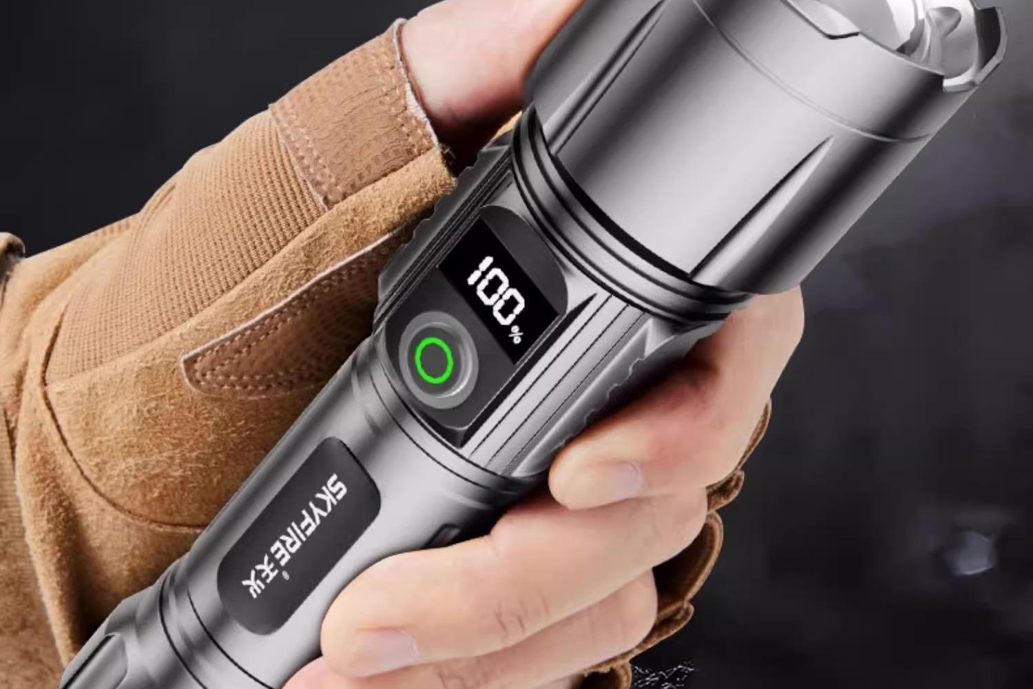 New Flashlight with Strong Light, Rechargeable, Outdoor, Ultra-Bright, Long-Range, Small, Mini, Portable, Durable, Mixed Led Light