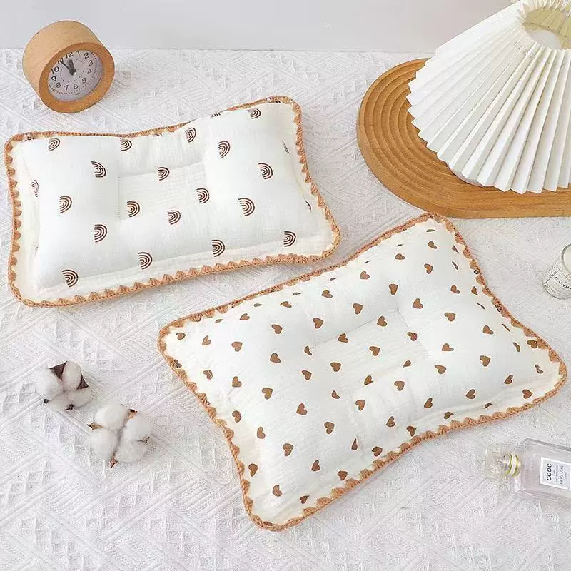 Корректирующая подушка для новорожденных из чистого хлопка типа А. Подушка для новорожденных, удобная и дышащая корректирующая подушка с антиэкзентричной головой, четырехсезонная корректирующая подушка