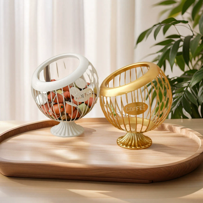 Корзина для фруктов и закусок из кованого железа для гостиной и столовой, декор для журнального столика, минимализм