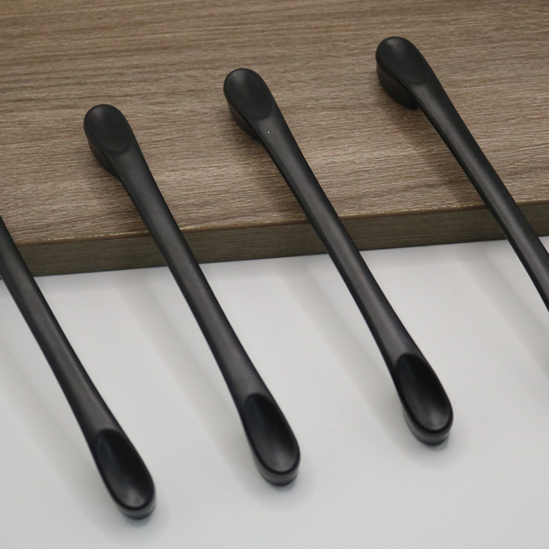Modern simple fashionable thumb handle Wardrobe invisible handle slot-free cabinet thumb black door handle