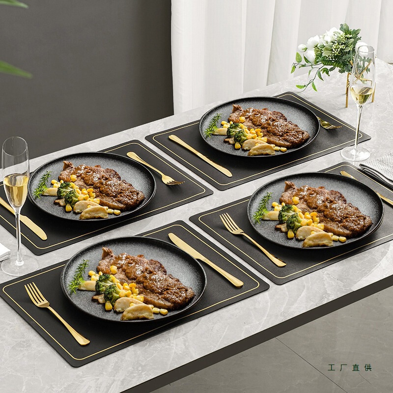 Steak Dinner Plate Western Food Knife and Fork Tableware Steak Home Plate Ceramic Steak Plate Western Food Tableware Set Complete Set
