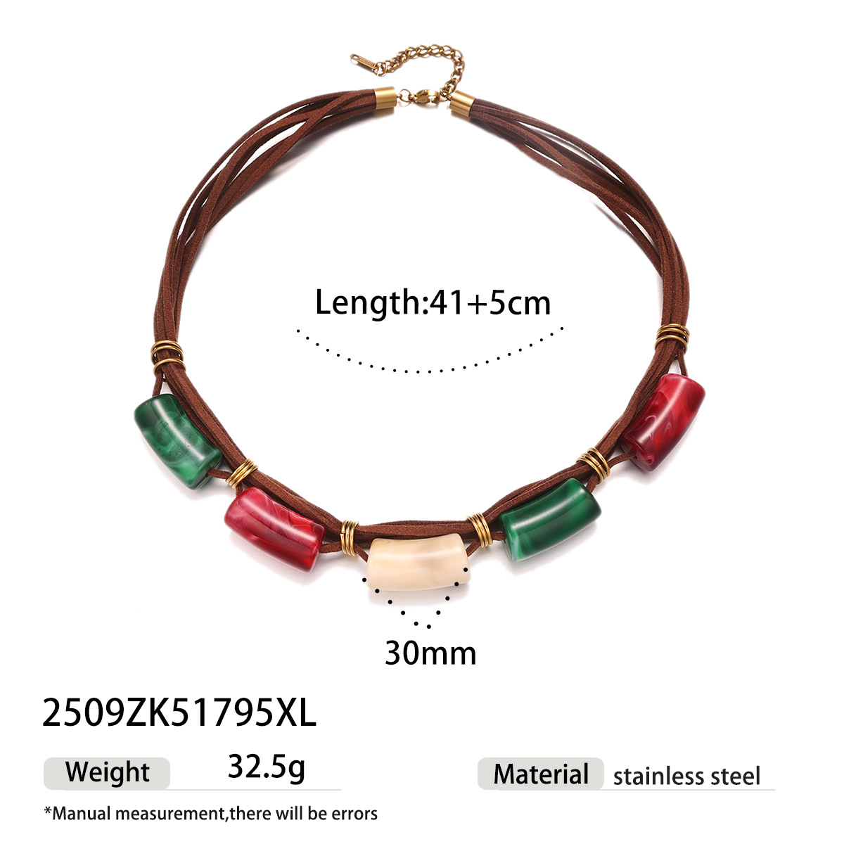 Alta Europa y América acero inoxidable acrílico collar de empalme multicolor ligero lujo versátil acero titanio no decolor cadena de clavícula