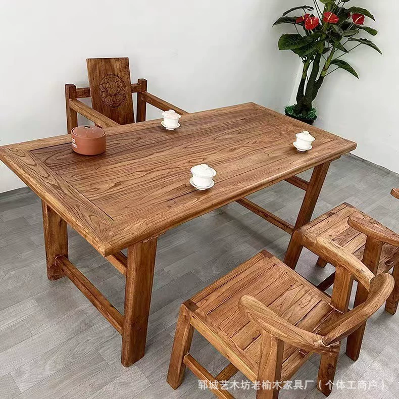 Ретро старый чайный стол из вяза домашний кабинет