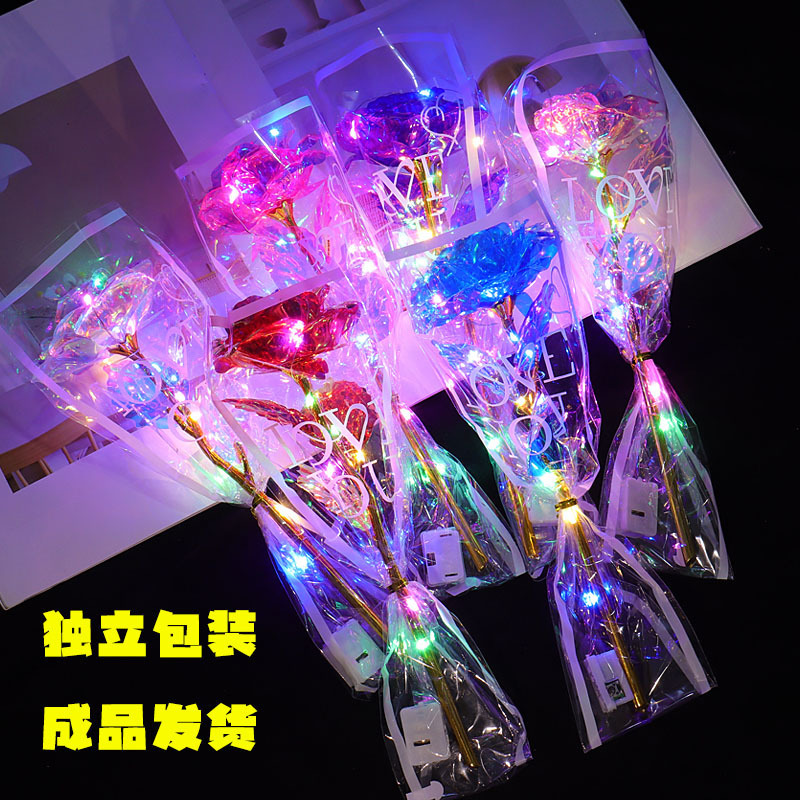 Simulated Glowing Roses 520 Valentine's Day Mother's Day Teacher's Day Led Light Rose Flower Gift Street Stall Night Market Simulated Glowing Roses 520 Valentine's Day Mother's Day Teacher's Day Led Light Rose Flower Gift Street Stall Night Market