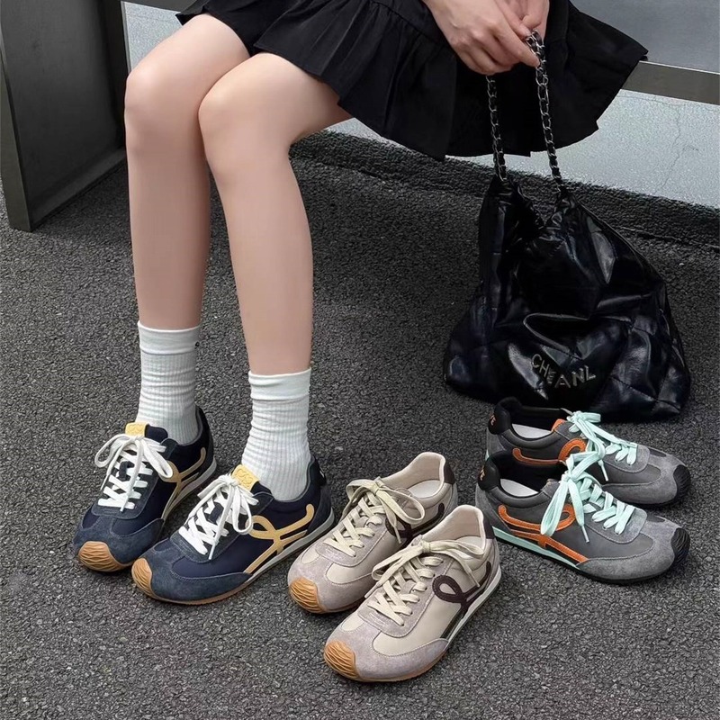 迦罗亚蓝色系带2025秋季新款德训鞋女真皮可爱学院风休闲鞋女平底|undefined