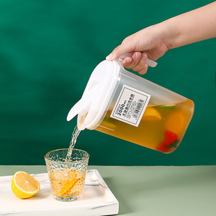 Large Capacity Chinese Style Summer Household Refrigerator Cold Water Pitcher, Drop-Resistant and High-Temperature Resistant for Tea, Juice, and Beverage Mixing