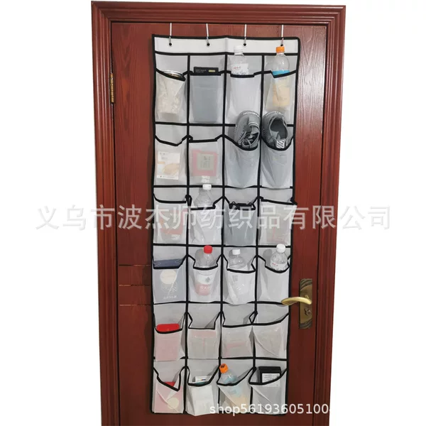 24-Compartment Non-Woven Fabric Wave Mesh Hanging Shoe Storage Bag for Behind the Door