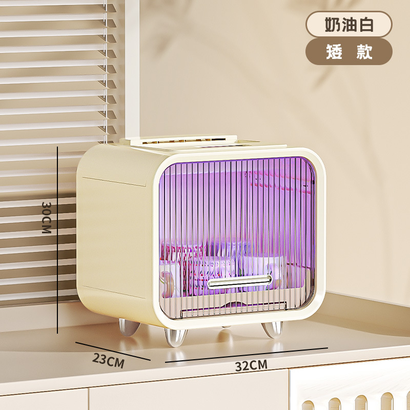 Portavasos Portavasos Portavasos Portavasos Cajón Flip Desinfección inteligente Estante de secado y escurrido Taza de agua Estante multifuncional a prueba de polvo