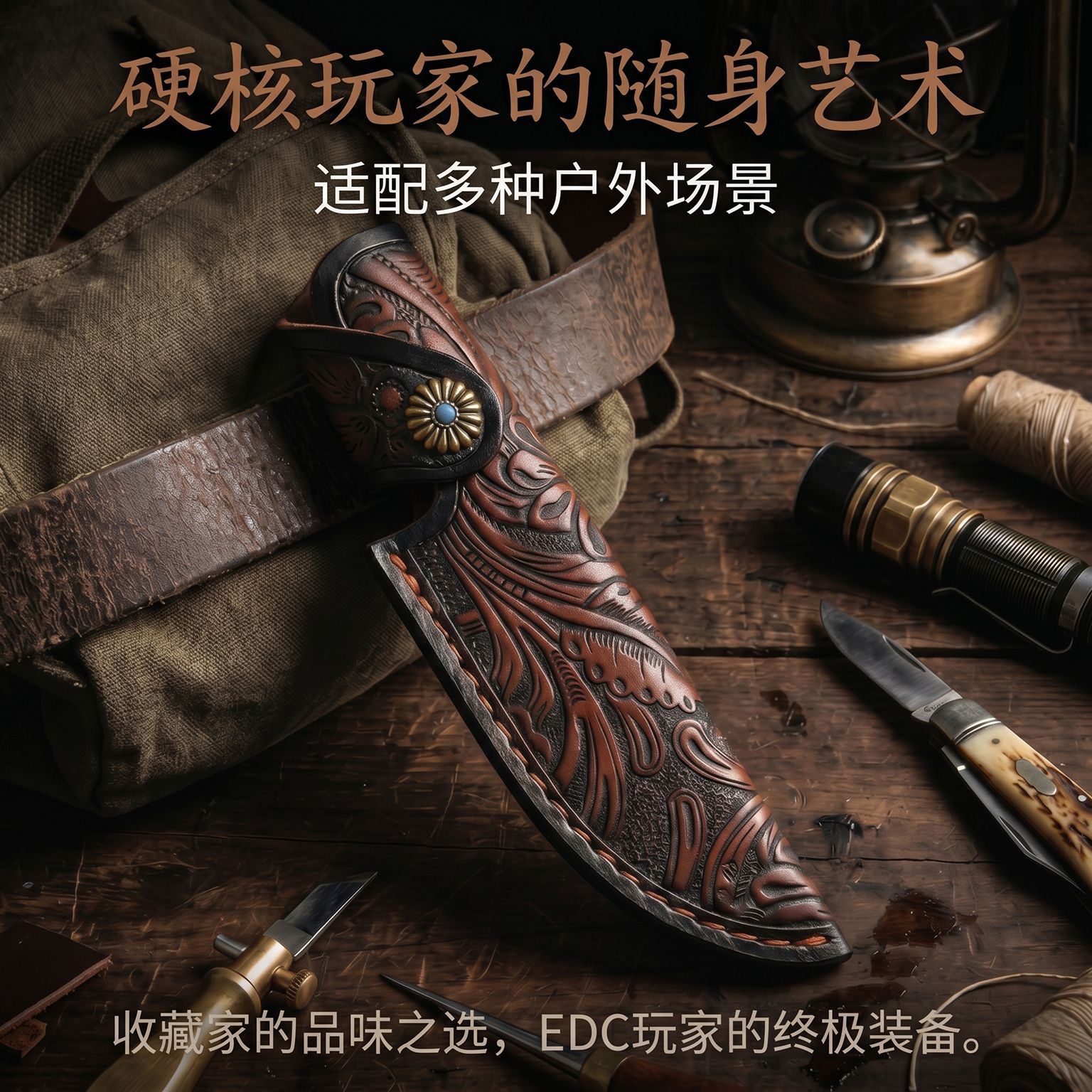 2026 New Model Cowhide Universal Protective Storage Case Outdoor Knife Sheath Straight Knife Cover