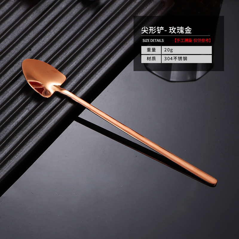 304 mango largo de acero inoxidable Cabeza Cuadrada cuchara pala bar creativo cuchara de hielo cuchara de mezcla de café del hogar cuchara de condimento