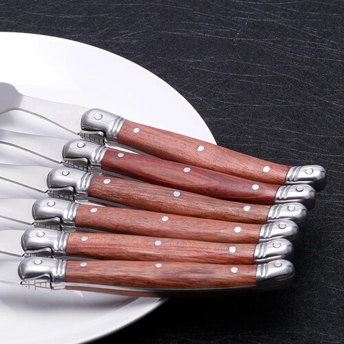 Cross-border Rosewood-handled Tableware Set Stainless Steel Western Tableware Wooden-handled Steak Knife Fork Dinner Knife Spoon Fork